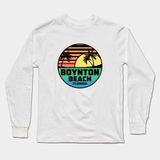 Boynton Beach Florida Tropical Beach Surfing Scuba Surf Vacation Long Sleeve T-Shirt